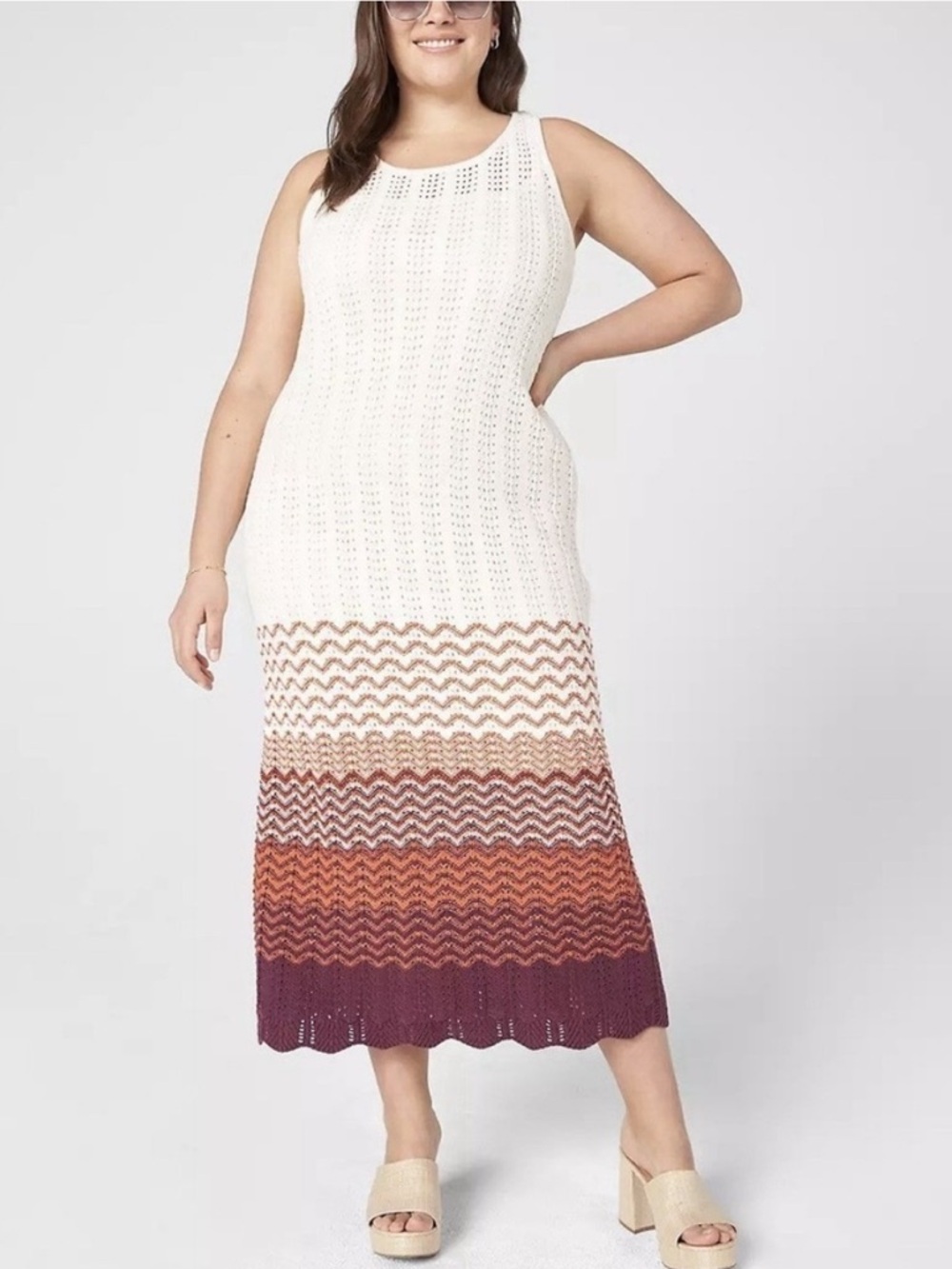 NWT Lane Bryant Chevron Knit Midi Dress Size 22/24